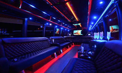 Dallas 30 Passenger Party Bus Black Interior